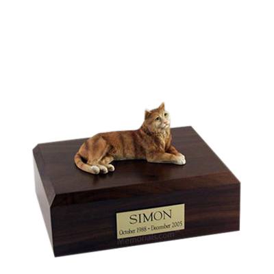 Tabby Orange Medium Cat Cremation Urn