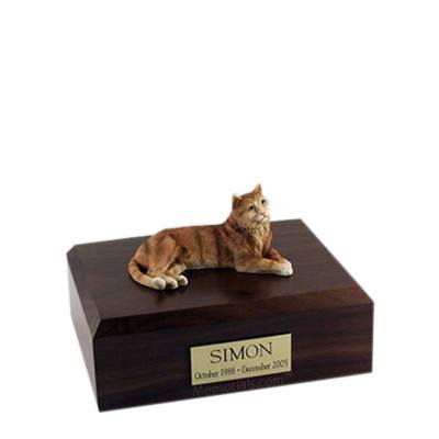 Tabby Orange Small Cat Cremation Urn