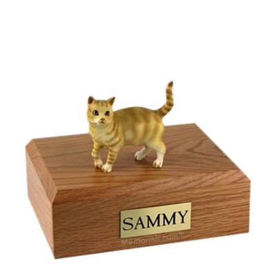 Tabby Red Standing Large Cat Cremation Urn