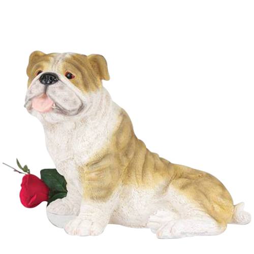 Tan Bulldog Pet Cremation Urn