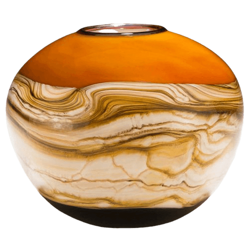 Sphere Tangerine Cremation Urn For Two