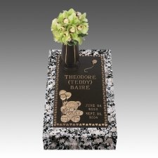 Teddy Bear Children Bronze Grave Marker