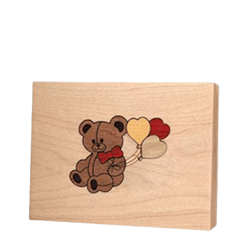 Teddy Children Wood Keepsake Urn
