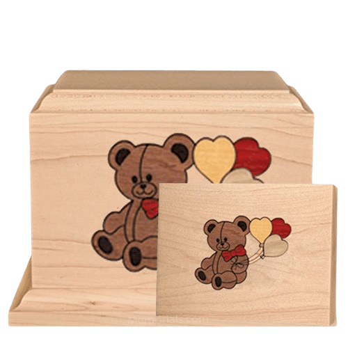 Teddy Children Wood Cremation Urns