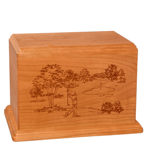 Tee Time Companion Mahogany Wood Urn