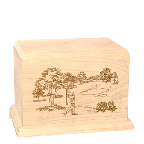 Tee Time Individual Maple Wood Urn