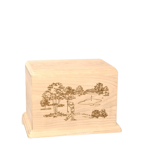Tee Time Small Maple Wood Urn