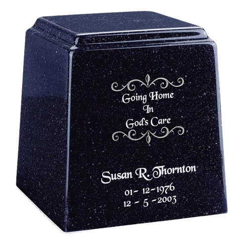 Temple Niche Sapphire Blue Marble Urn