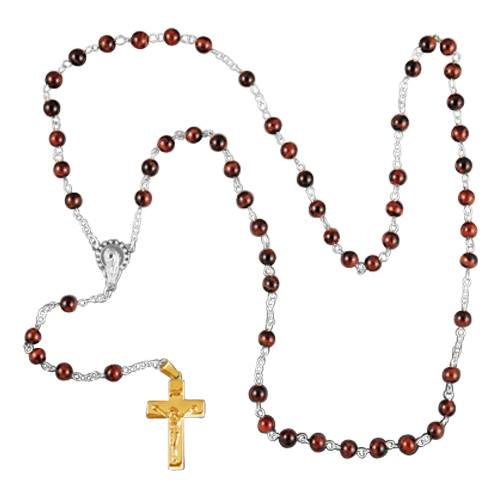 Tiger Eye Gold Cremation Rosary