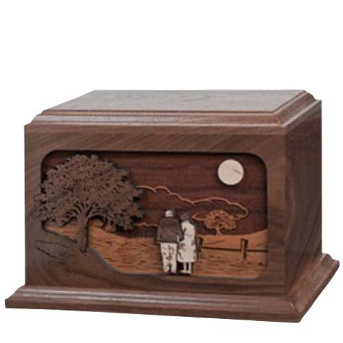 Together Again Walnut Wood Cremation Urn