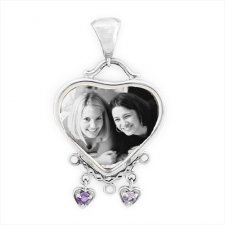 Together Silver Etched Pendant