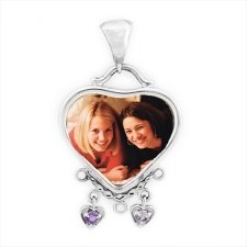 Together Silver Photo Pendant