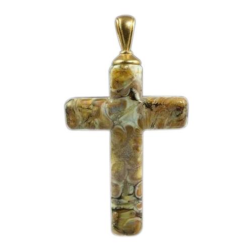 Topaz Cross Cremation Ash Pendants