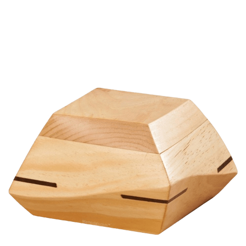 Trapezium Pine Wood Urn