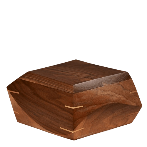 Trapezium Walnut Wood Urn