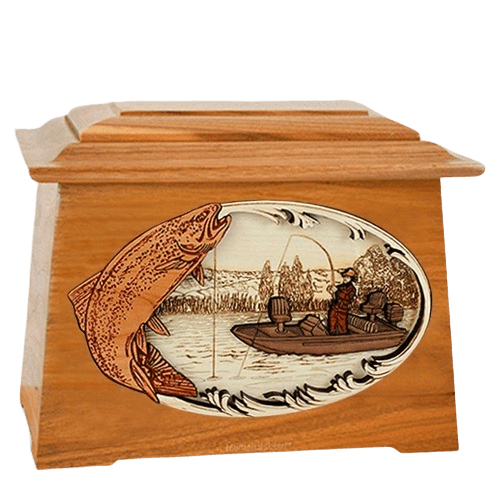 Trout Fishing Mahogany Aristocrat Cremation Urn