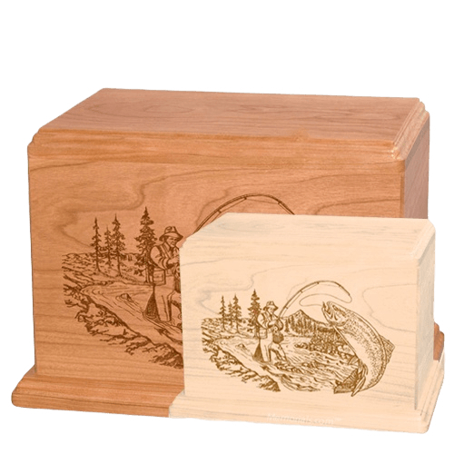 Trout Fishing Wood Urns