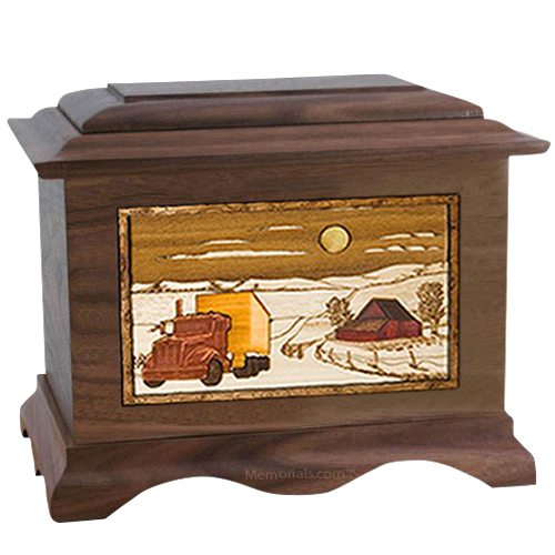 Trucker Wood Cremation Urns