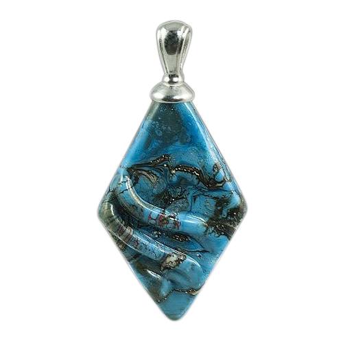 Turquoise Rhombus Cremation Ash Pendant