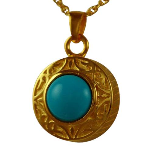 Round Turquoise Antique Keepsake Pendant IV