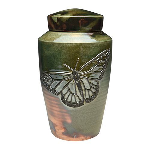 Butterfly Raku Companion Cremation Urn