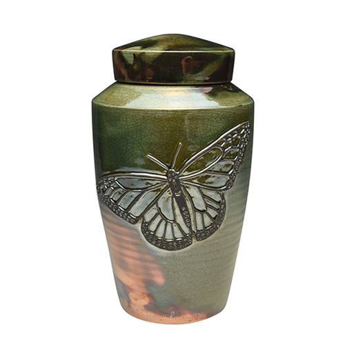 Butterfly Raku Cremation Urn