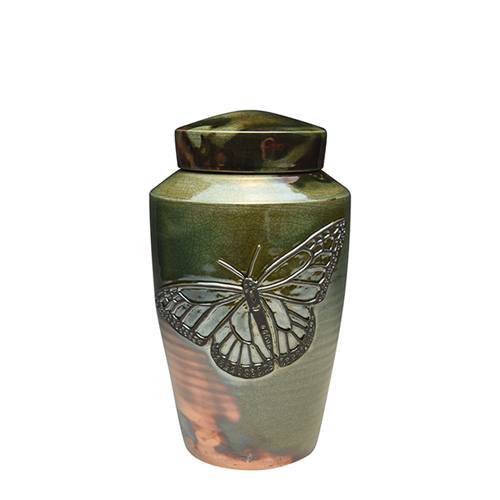 Butterfly Raku Keepsake  Cremation Urn