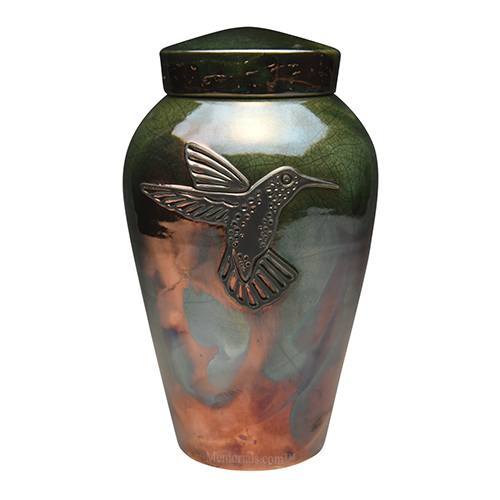 Hummingbird Raku Companion Cremation Urn