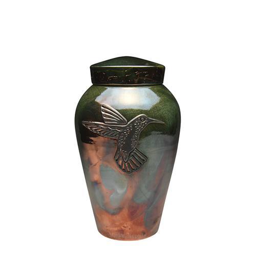 Hummingbird Raku Keepsake Cremation Urn