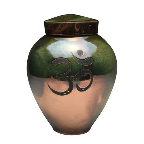 Om Raku Ceramic Urn