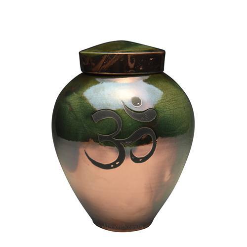 Om Raku Medium Ceramic Urn