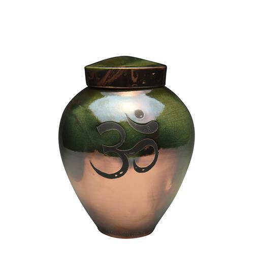 Om Raku Keepsake Ceramic Urn