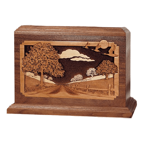 Country Lane Walnut Wood Cremation Urn