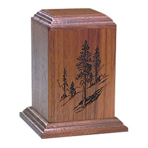 Evergreen Walnut Keepsake Cremation Urn