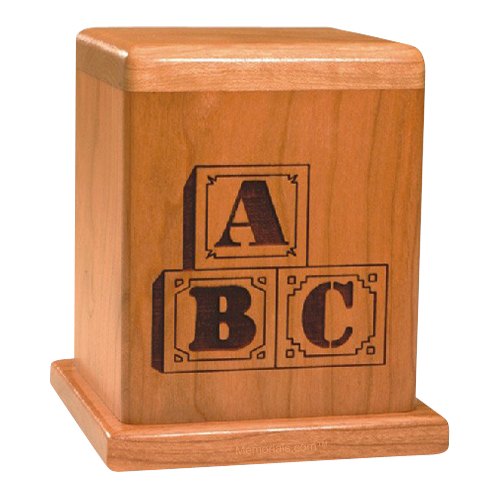 ABC Blocks Wood Children Infant Cremation Urn
