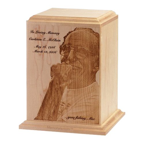 Classic Photo Wood Cremation Urn