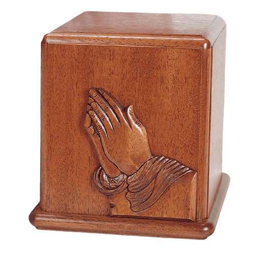 Praying Hands Mahogany Cremation Urn