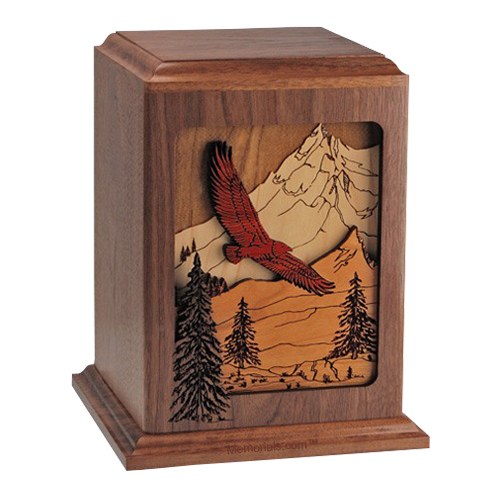 Spirit Soaring Walnut Wood Cremation Urn