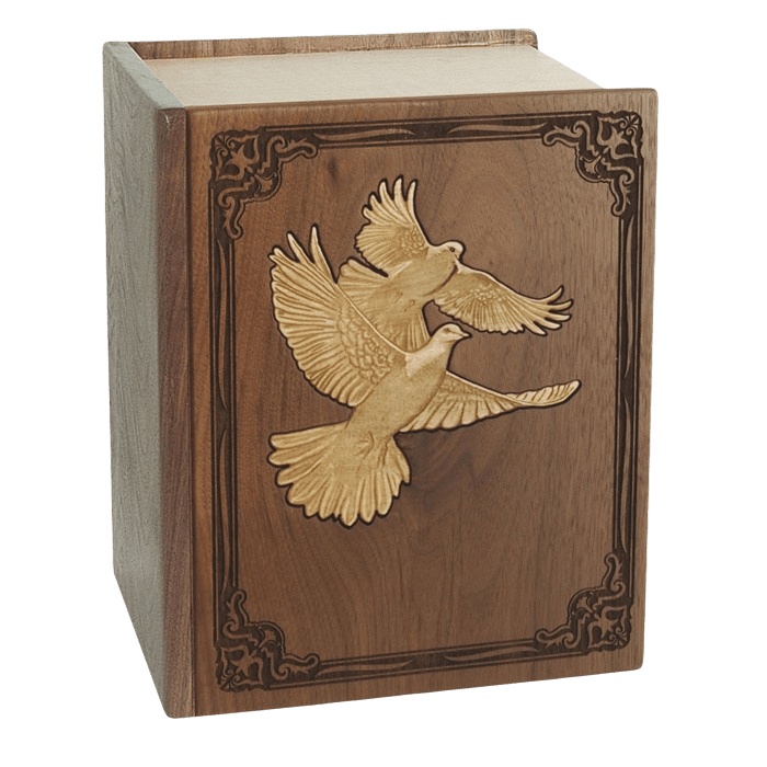 Bible Doves Walnut Companion Urn