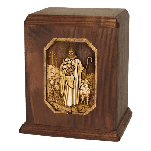 Jesus is Guiding Me Walnut Companion Urn