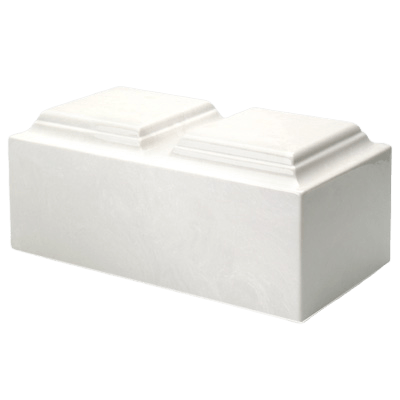 White Marble Companion Cremation Urn