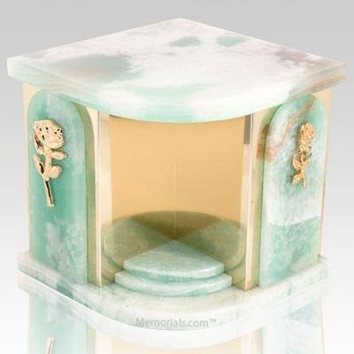 Home Silver Green Onyx Marble Cremation Urns