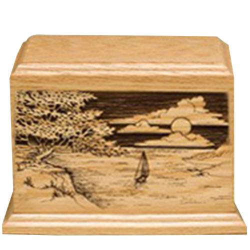 Shining Seas Wood Cremation Urn