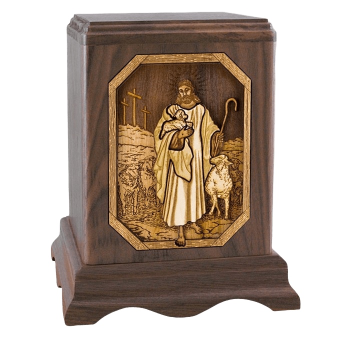 Lord is my Shepherd Walnut Companion Urn