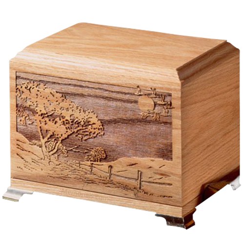 Home Bound Oak Wood Cremation Urn