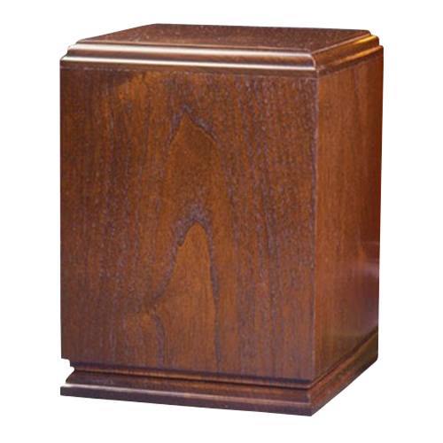 Square Wood Cremation Urn