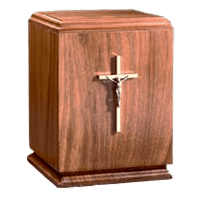 Classic Crucifix Wood Cremation Urn