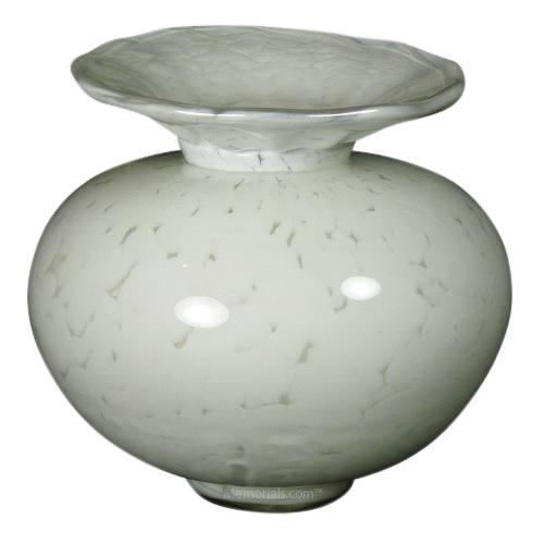 Venetia White Glass Pet Urn