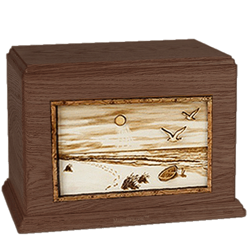 Walk On The Beach Walnut Companion Urn