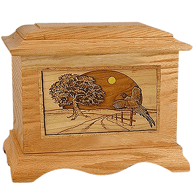 Winding Road Oak Cremation Urn For Two